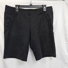WOMENS DANSKIN BLACK PULLON ATHLETIC SHORTS SIZE LARGE 12-14 