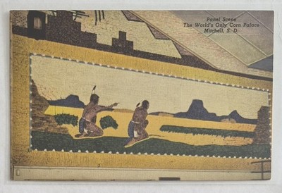 Postcard....Panel Scene at the World's Only Corn Palace in Mitchell, SD, Linen