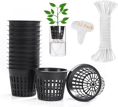 ORIMERC 25 Pack 3 inch Net Cup Pot with 25 feet 3 (25 Pack), 25 