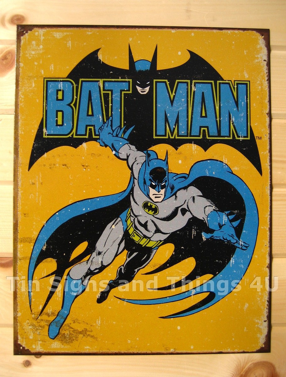 70'sアンティーク ポスター　バットマン　BATMAN Retro Batman TIN SIGN vtg metal poster dc comics book