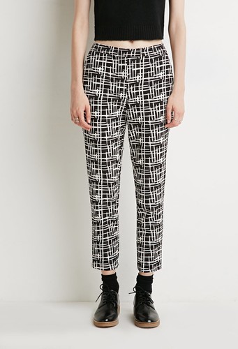 Neu mit Etikett Forever 21 Contemporary Abstract Sketch-Grid Hose XS - Bild 3 von 5