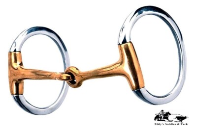 Eggbut Snaffle 4-3/4'' Copper Mouth Snaffle Bit Stainless Eddy's Tack