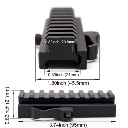 9 Slots QD Quick Release Scope Mount Adapter w/20mm Picatinny Rail Hunting - Picture 3 of 5