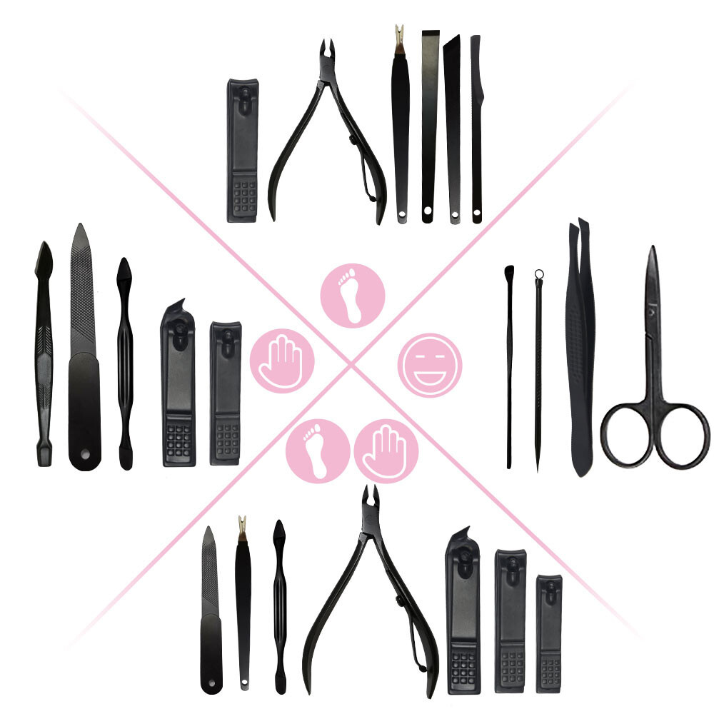 Stainless Steel Manicure Set 16 Pieces Nail Clipper Pedicure Set Nail Scissors eBay