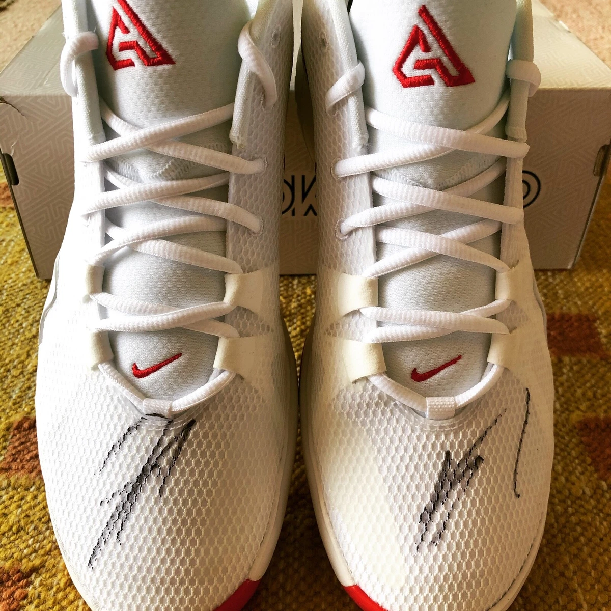 niemand Genealogie comfortabel Giannis Antetokounmpo Signed Autograph Nike Zoom Freak 1 Shoes RARE MVP NBA  | eBay