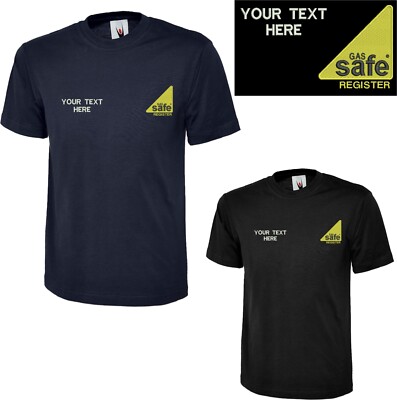 Personalisiertes besticktes Gas Safe T-Shirt offiziell registrierter Händler Unisex