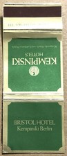 30 Strike Matchbook Cover - Bristol Hotel Kem...