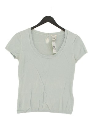 Old Navy Damen Top S blau Viskose mit Nylon Kurzarm Rundhals Basic