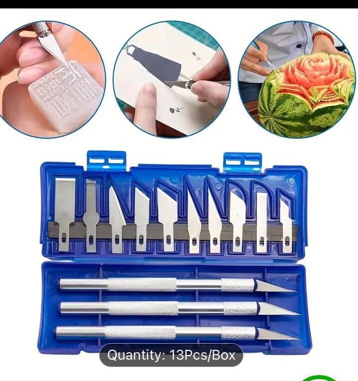Precision Exacto Knife Set 13-Piece Craft Cutting Blade Kit for Hobby Art Carving-image