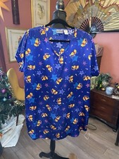 Vintage 90s Winnie the Pooh Disney starlight Pooh and piglet blue nightie SIZE M