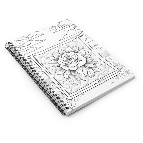 Doodle Coloring Spiral Notebook - Ruled Line, Sketchbook, Drawing Journal - Picture 4 of 5