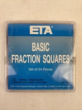 Math Manipulative Hard Plastic Fraction Squares By ETA Vtg Open Box New