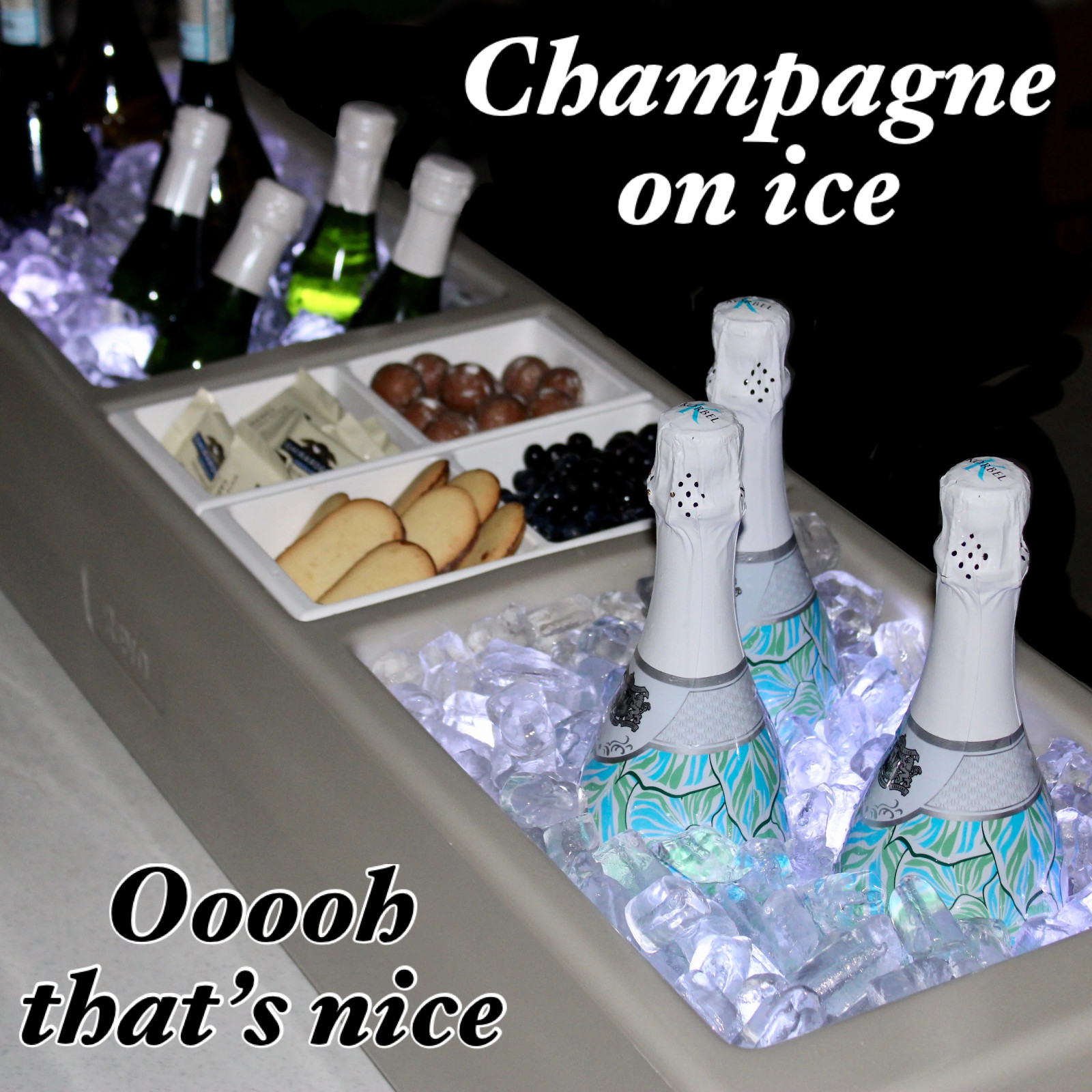 Barge Gray Beverage Bar Display Drinks Snacks Cooler Portabl