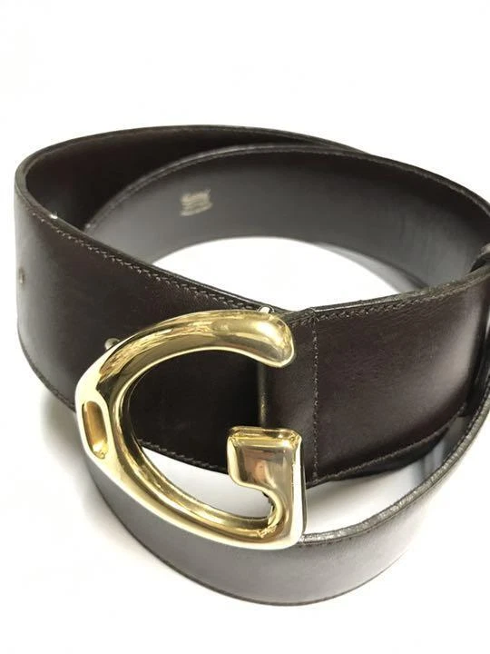 Ceinture GUCCI en cuir marron authentique accessoire de mode homme
