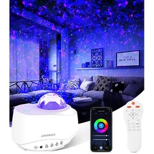 Projector Galaxy Starry Sky Night Light LED Lamp Remote Ocean Star Party Speaker