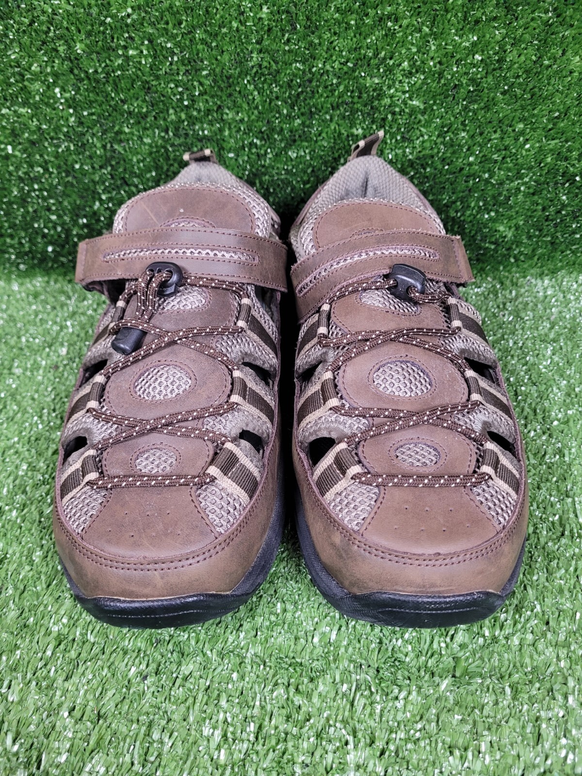 Orthofeet Clearwater Brown Leather Comfort Orthopedic Sandals Mens Size