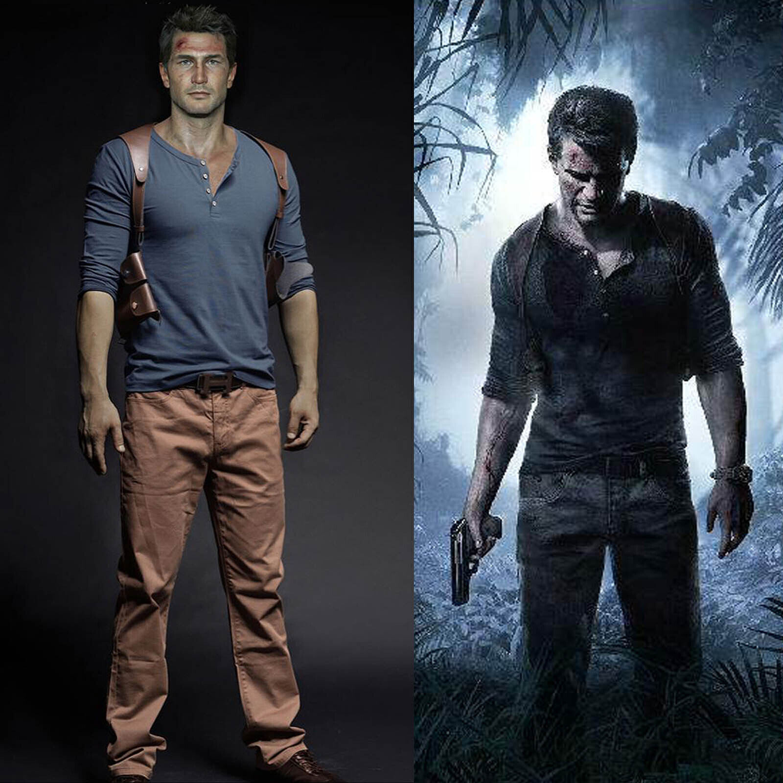 NEW Uncharted 4: A Thief's End Nathan Drake Costume T-Shirt