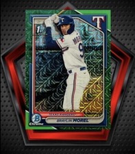Braylin Morel *2/99* 2024 1st Bowman Chrome Green Refractor #BCP-192 Rangers MLB
