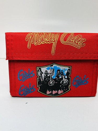 Neu aus altem Lagerbestand 80er Jahre MOTLEY CRUE Mädchen Mädchen Theater der Schmerzen Nylon zweifach gefaltete Geldbörse - Bild 2 von 7