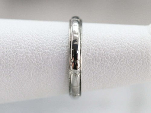 Vintage 18K White Gold Wedding Band - Picture 8 of 9