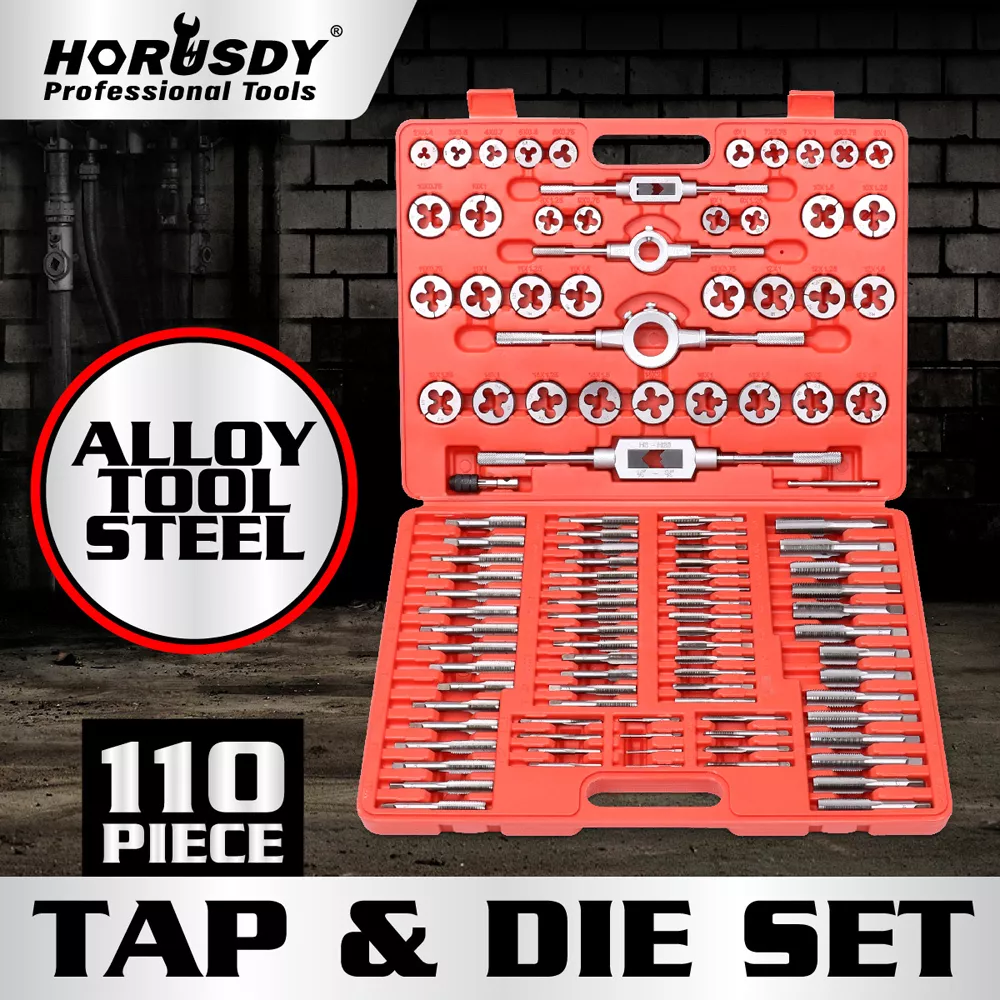 110 Pcs Tap And Die Set Metric Thread Cutting Tool Wrench Kit