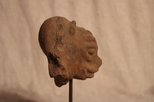 Fine Large Pre-Columbian Mayan Jaguar Cat Head Pottery Fragment Mounted Marble - Picture 9 of 11