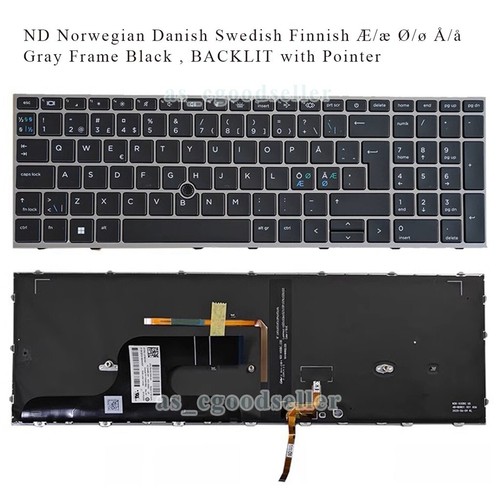 New For HP ZBOOK fury 15 G7 (not for ZBook Firefly 15 G7) Keyboard BACKLIT Point - Picture 18 of 27