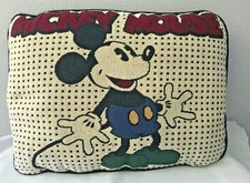 VINTAGE MICKEY MOUSE PILLOW DISNEY 15" X 11" VTG WALT DISNEY WORLD WDW