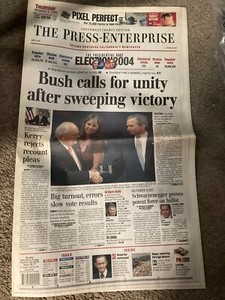 2004 Bush Calls for Unity After Victory Press Enterprise Newspaper