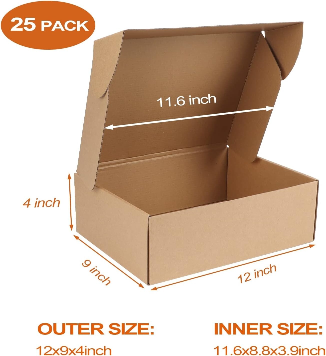 MultiPurpose Sturdy Mailer Boxes 12x9x4 inch Shipping Boxes 20 Pack