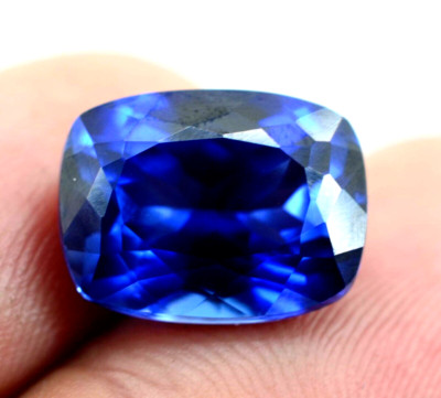 10 CT+ Natural Ceylon Royal Blue Sapphire Cushion GIE Certified Loose Gemstone