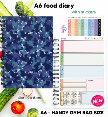 Ernährungstagebuch Diätpläne Journal SCHLANKMACHEN WELT kompatibel Gewichtsverlust Tracker A6 