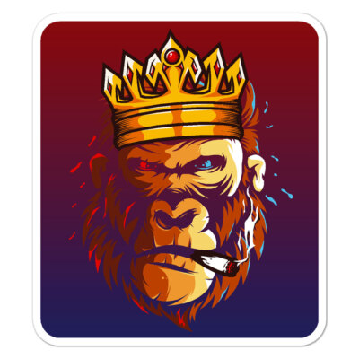 Monkey King Smoking, Vinyl Decal Sticker, Indoor Outdoor, 3 Sizes, #8985