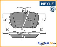 Bremsbelagsatz, Scheibenbremse Meyle 0252223116/PD FüR Ford