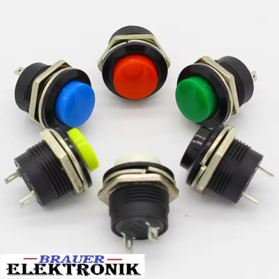 Taster R13-507 Momentary SPST  Push Button Switch AC 6A/125V 3A/250V 6 Farben 