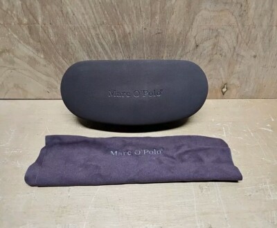Marco Polo Italy Sunglasses Case & Cloth Brown Hard Case Only Excellent