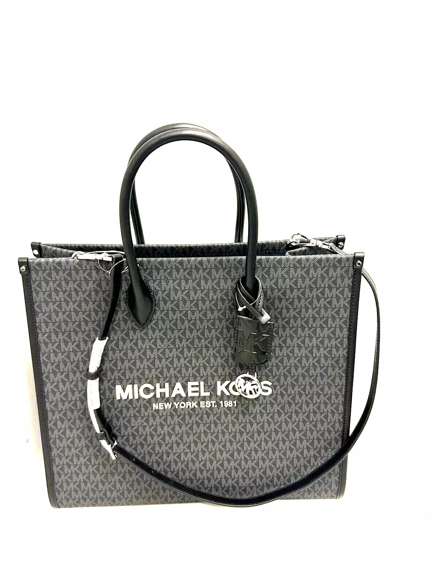 MICHAEL KORS 35F2S7ZC5I MIRELLA LARGE NORTH SOUTH MK SIGNATURE TOTE BAG  BLACK MULTI