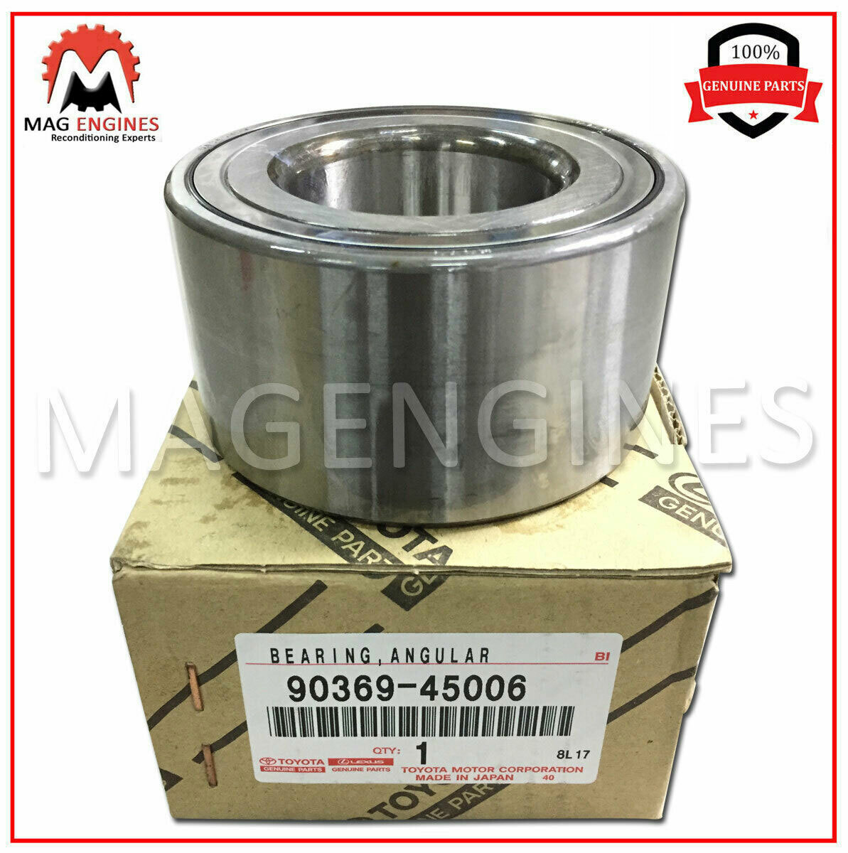 90369-45006 GENUINE OEM BEARING (FOR FRONT AXLE HUB), RH/LH  