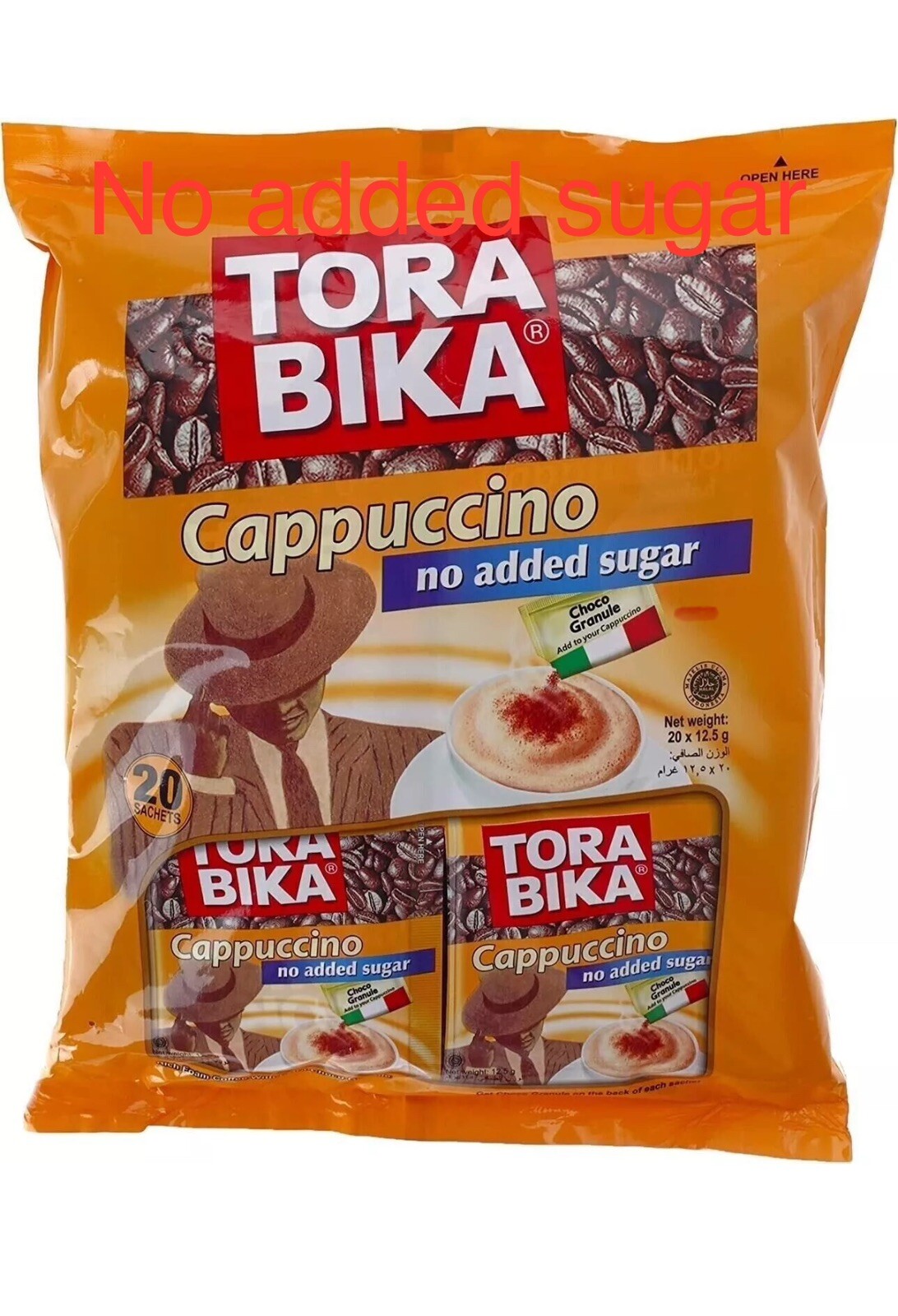 ToraBika Cappuccino No Added Sugar Instant Coffee 250G/20 Sachets