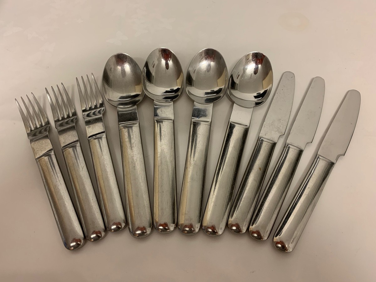 Vintage 1970’s BODUM Stainless Steel Cutlery Set 10 Piece Rare Collectible  MCM