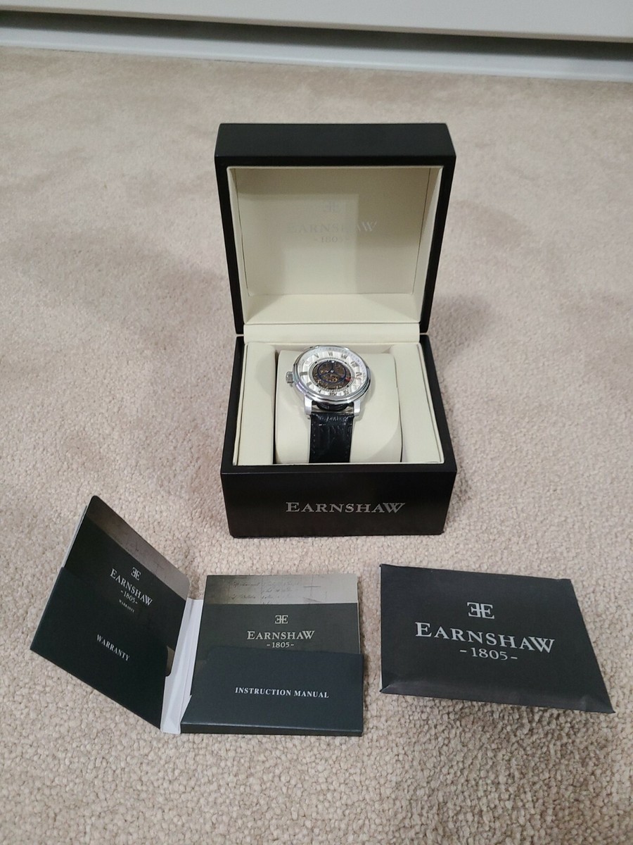 NEW Thomas Earnshaw Westminster Automatic Skeleton Watch Cream