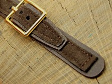 Vintage NOS Unused Kreisler Brown Leather Watch Band w Gold Tone Buckle 12mm