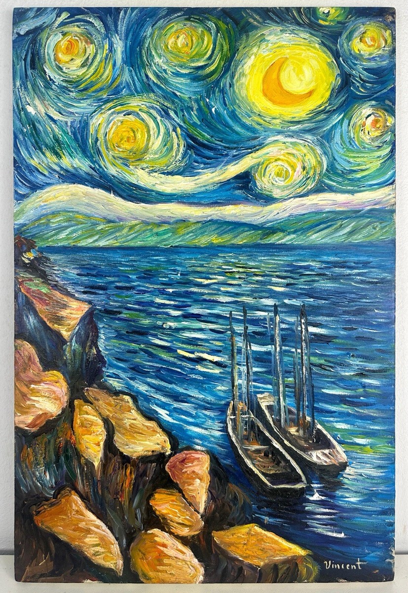 Vincent Van Gogh (Handmade) Oil On Canvas Signed & Stamped
