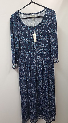 Max Studio Damen Midi Blumen Kleid Größe Small UVP 118 $ Fit & Flare blau