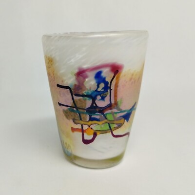 Studio Art Glass Abstract Design Signed Dated 100 ml
