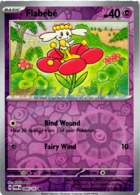 NM Pokemon Twilight Masquerade Flabebe Reverse Holo 086