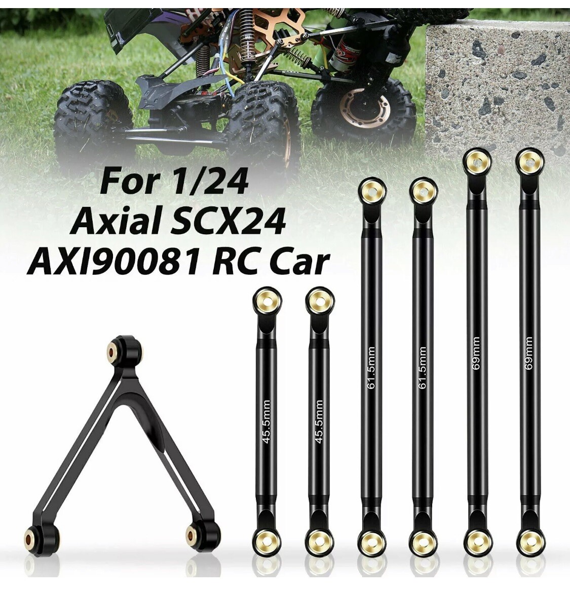 Aluminum Alloy Suspension Link Rod Linkage Set for 1/24 Axial SCX24