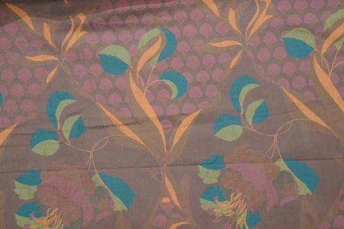 Vintage schwerer Möbelstoff Polsterstoff Bezugsstoff Blumenmuster Gold 270x130cm - Bild 5 von 11