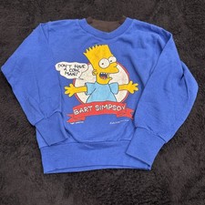 Vintage Bart Simpson Youth Sweatshirt Blue Do...