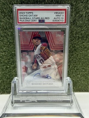 Topps 2023 Series 1 Shohei Ohtani BSA-SO Red /25 Auto PSA 83506713